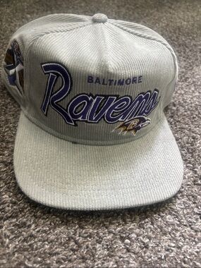 Urban New Era Baltimore Ravens Light Gray Corduroy Snapback Hat with Embroidered